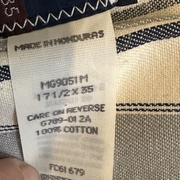 Vtg Wrangler Brushpopper Mens Shirt Western Striped Pearl Snap 17.5-35 Long Tail - Picture 7 of 7